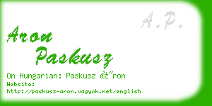 aron paskusz business card